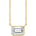 East West diamond necklace in 14K yellow gold