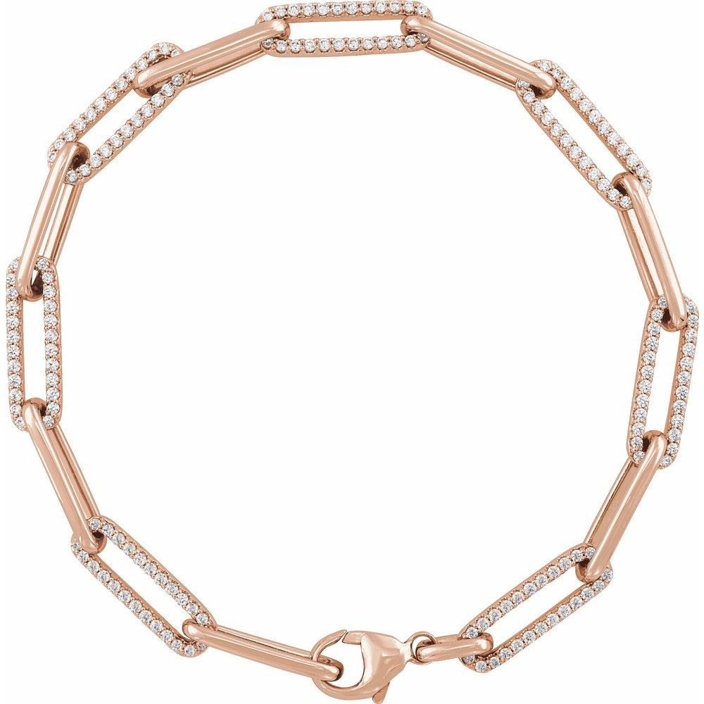 14K rose gold diamond link bracelet. variant--14K-rose-gold variant--Diamond-Lab variant--Diamond-Nat