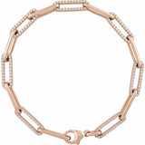 14K rose gold diamond link bracelet. variant--14K-rose-gold variant--Diamond-Lab variant--Diamond-Nat