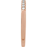 Rose gold diamond band with dainty design variant--14K-rose-gold
