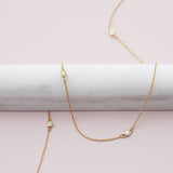 Yellow gold 5 diamond station necklace variant--14K-yellow-gold