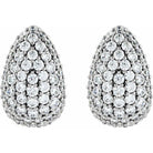 1.75 CT Lab-Grown Diamond Teardrop Earrings in 14K White Gold