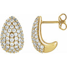 1.75 CT Lab-Grown Diamond Teardrop Earrings in 14K Yellow Gold