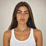 Double Strand Blue Topaz Station Necklace