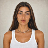 Double Strand White Topaz Station Necklace
