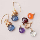 Citrine gemstone earrings, side view showing sculpted shepherd's hook