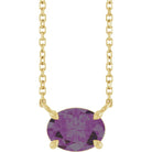 14K gold alexandrite necklace with horizontal-set gemstone