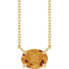 14K gold east-west citrine necklace for November birthstone
