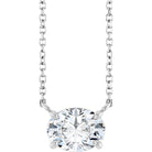 14K white gold east-west necklace with white sapphire gemstone