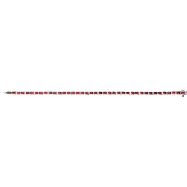 Elegant ruby tennis bracelet modern heirloom white gold variant--14K-white-gold