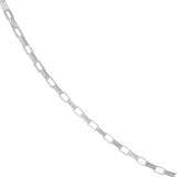 White gold elongated rectangular box chain, fine jewelry close-up variant--Sterling-silver variant--16in variant--18in variant--20in variant--7in variant--24in