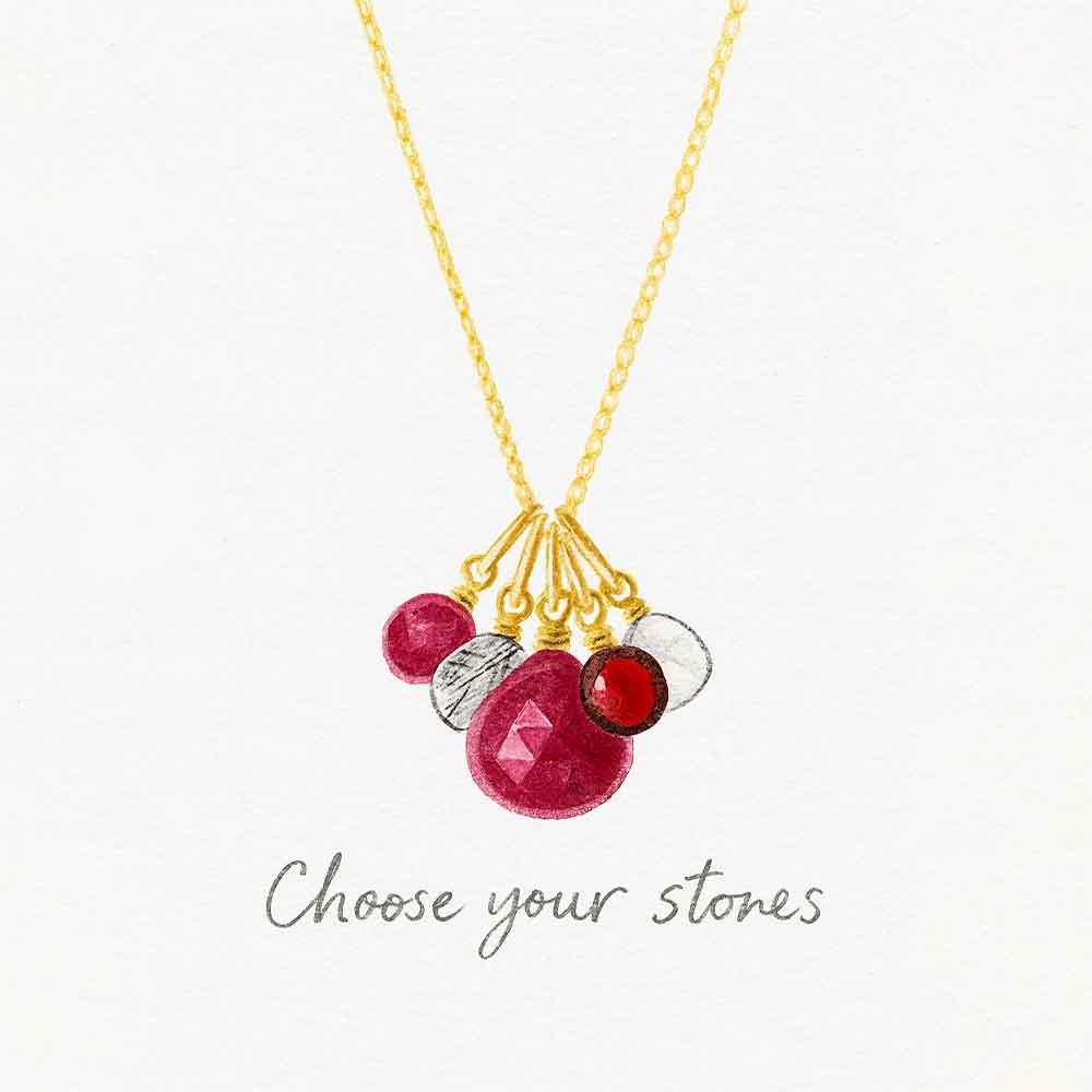 Elsa Custom 5 Gemstone Necklace
