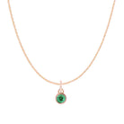 Emerald birthstone necklace, simple and elegant charm necklace to mark a special month
