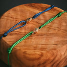 Stacked gemstone and diamond evil eye bracelets