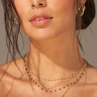  Enamel Bead Chain Necklace Fun Beaded Colorful Chain on a model