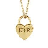 Engravable Heart Lock Necklace