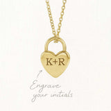 Engravable Heart Lock Necklace