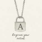 Engraved Lock Necklace
