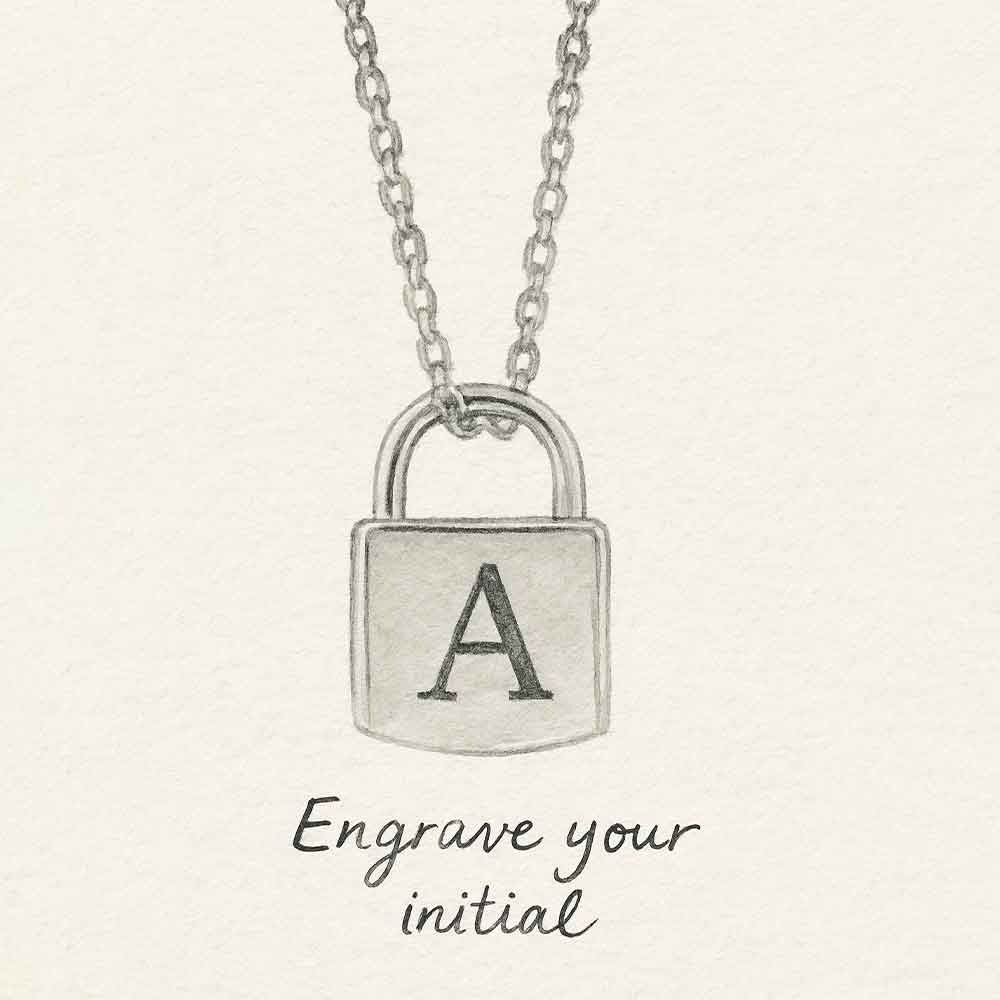 Engraved Lock Necklace