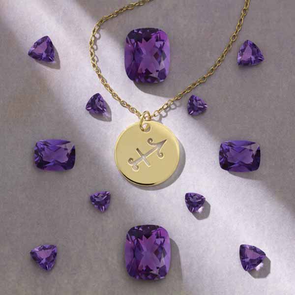 February birthstone jewelry, amethyst birthstone necklace, amethyst necklace