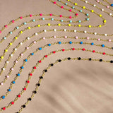 Bright enamel bead necklaces in several different colors
