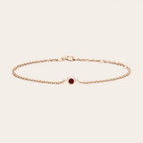 14K rose gold Garnet bracelet, Close-up of AAA quality garnet bezel-set bracelet rose gold variant--14K-rose-gold variant--Garnet