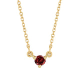 Handcrafted 14K yellow gold necklace showcasing a brilliant garnet gemstone accent. variant--14K-yellow-gold
