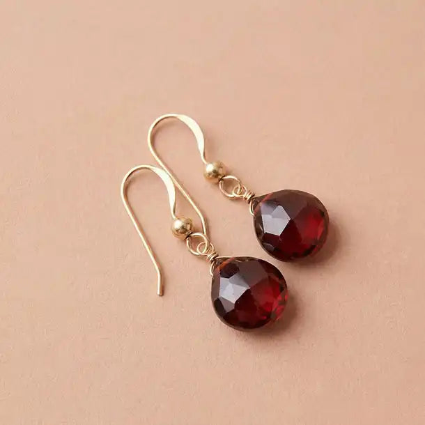 January birthstone garnet earrings variant--Garnet variant--Gold-fill, variant--Sterling-silver, variant--14K-yellow-gold, variant--14K-white-gold