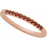 Garnet ring in 14K rose gold with rich red sparkle variant--14K-rose-gold