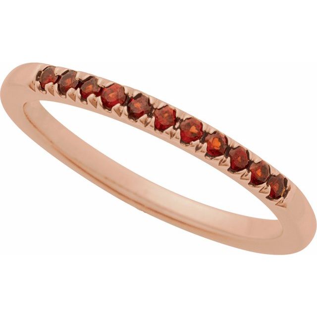 Garnet ring in 14K rose gold with rich red sparkle variant--14K-rose-gold