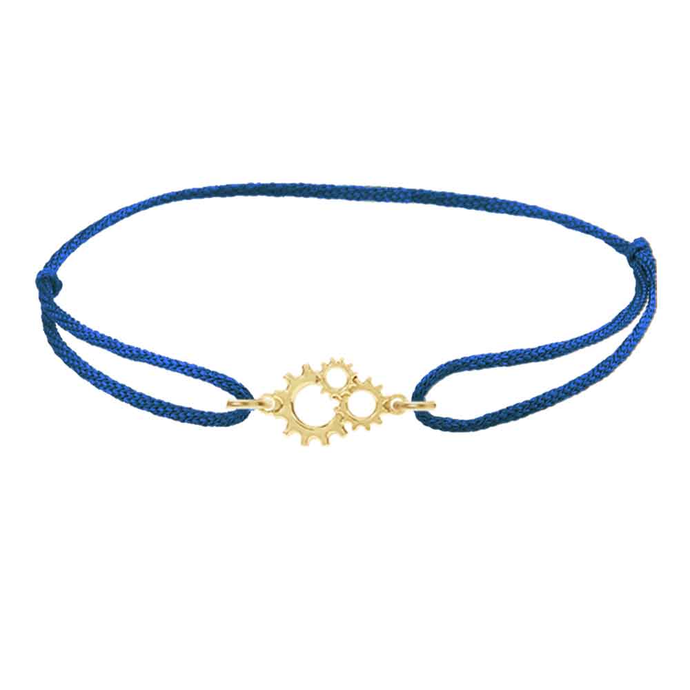 Gears Silk Knot bracelet in yellow gold