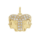 Gemini zodiac charm in 14K gold with diamond accent