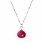 Genuine ruby necklace with sterling silver chain