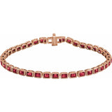 Gift-ready ruby tennis bracelet eco-packaging rose gold variant--14K-rose-gold