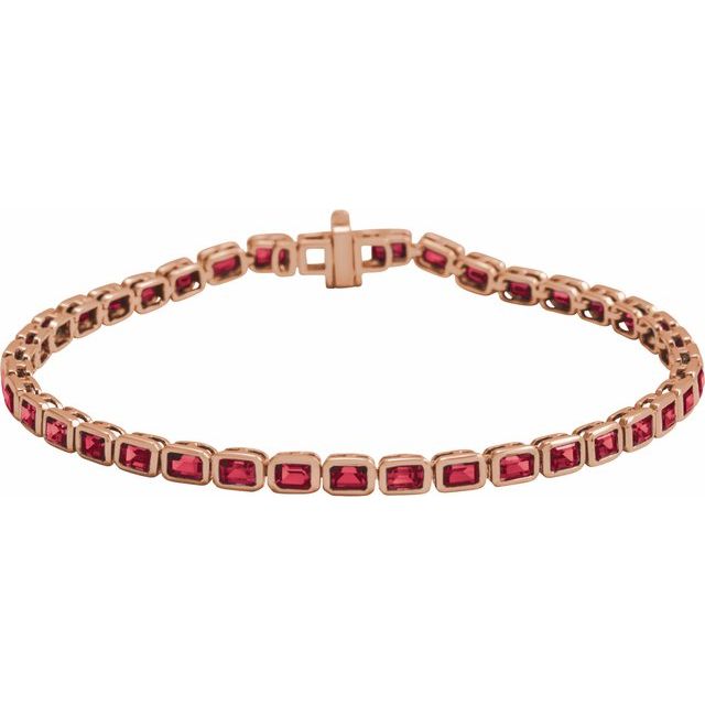 Gift-ready ruby tennis bracelet eco-packaging rose gold variant--14K-rose-gold
