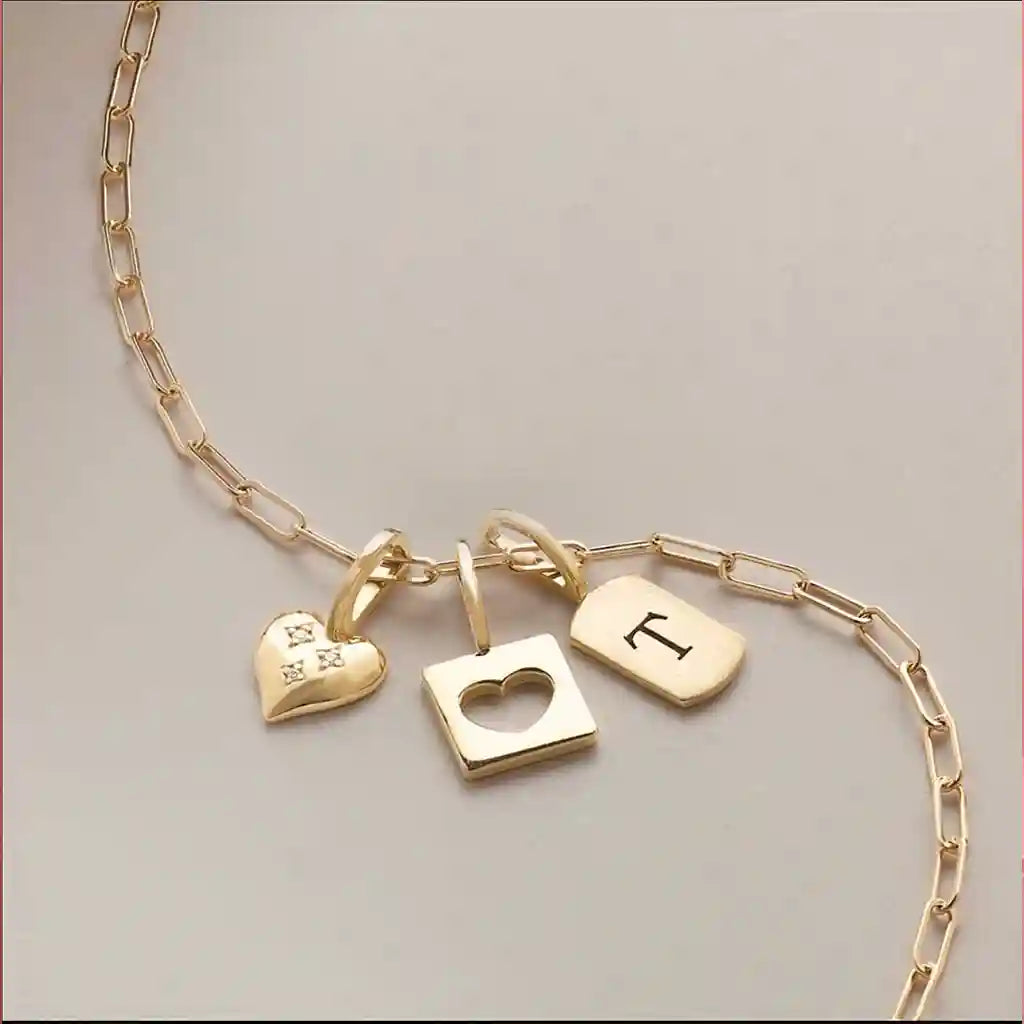 Custom engraved gold charms - Design your own jewelry