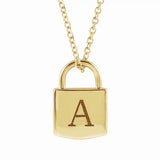 Engraved Lock Necklace