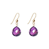 Gold-fill Amethyst drop earrings handmade by Erin Gallagher variant--Gold-fill variant--amethyst