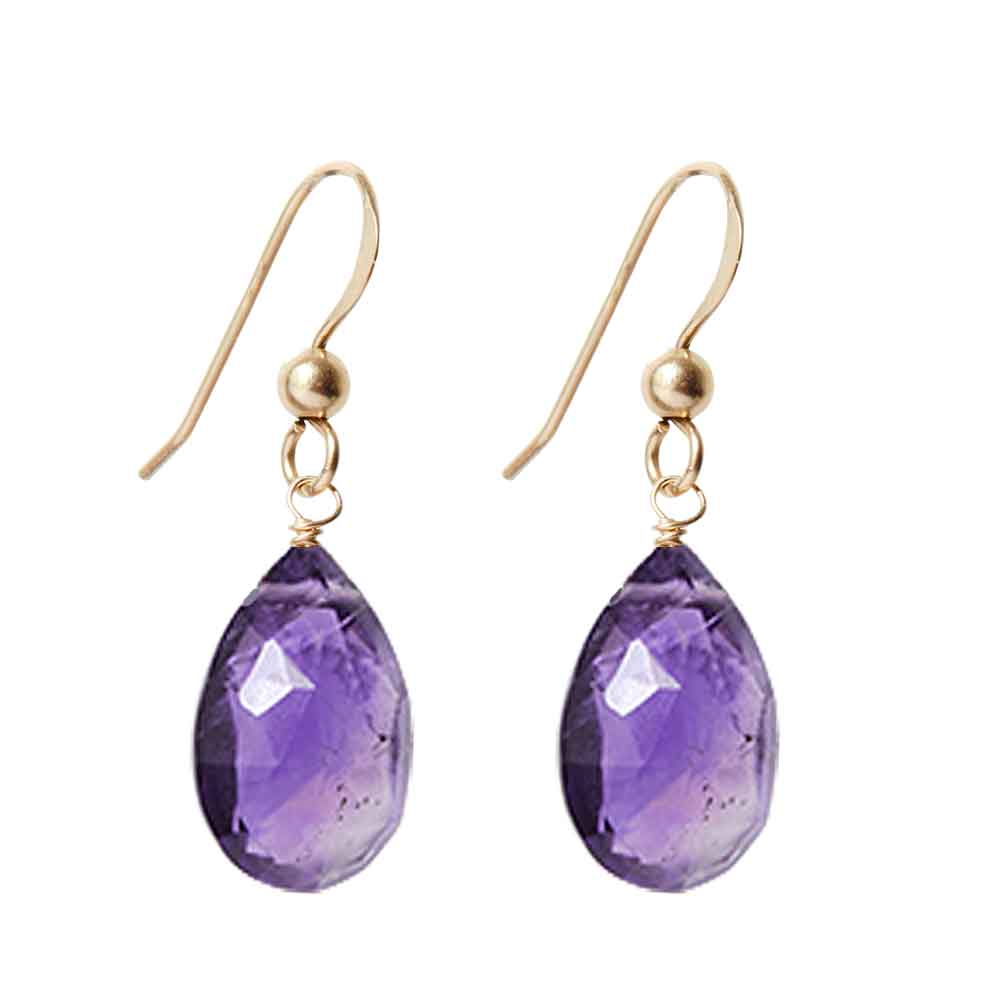 Gold-fill Amethyst earrings, Gold-fill Amethyst gemstone earrings, Gold-fill Amethyst birthstone earrings