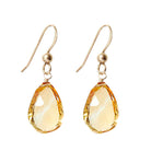 Gold-fill Citrine earrings, Gold-fill Citrine gemstone earrings, Gold-fill Citrine birthstone earrings