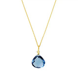 Minimal gold-fill London blue topaz necklace designed for layering variant--Gold-fill variant--London-Topaz