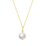 Handcrafted pearl necklace in gold-fill with gentle shine variant--Gold-fill variant--Pearl
