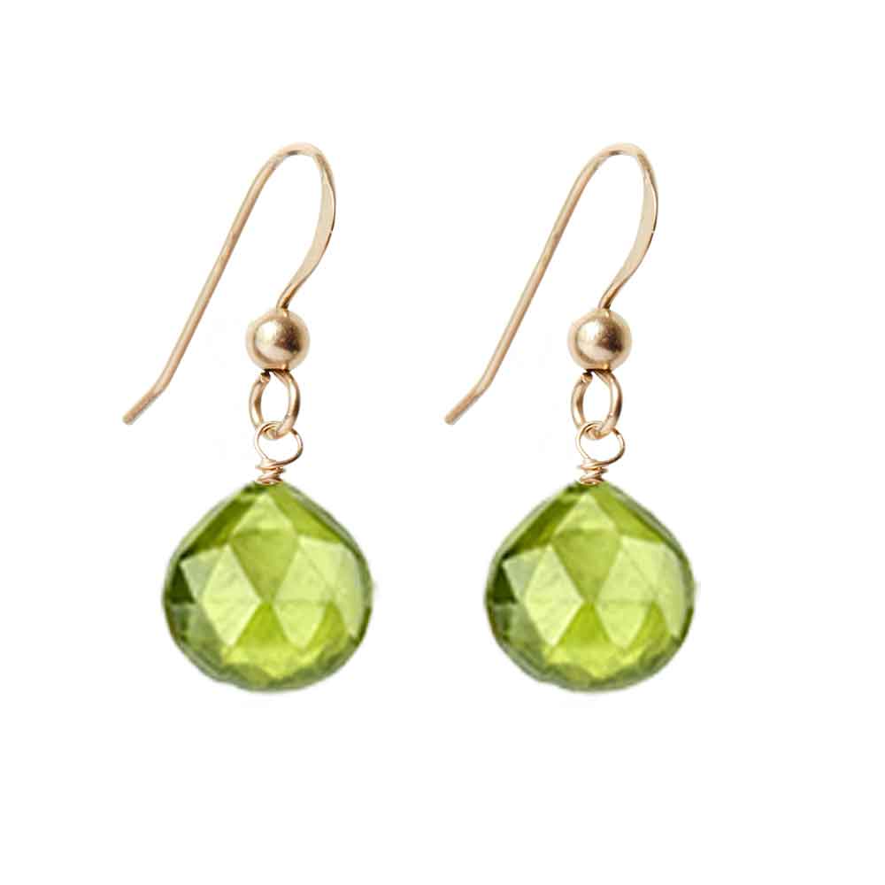 Gold-fill Peridot earrings, Gold-fill Peridot gemstone earrings, Gold-fill Peridot birthstone earrings