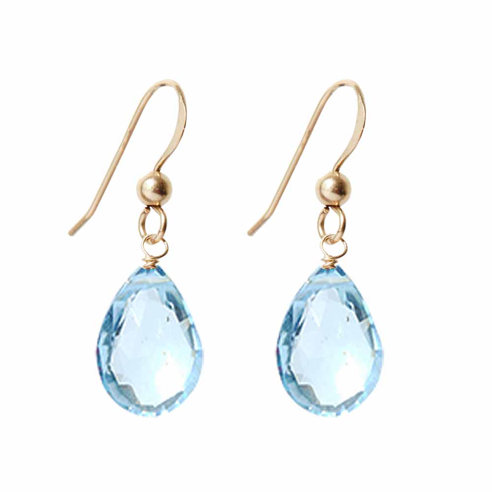 Gold-fill Swiss Blue Topaz earrings, Gold-fill Swiss Blue Topaz gemstone earrings, Gold-fill Swiss Blue Topaz birthstone earrings