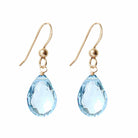 Gold-fill Swiss Blue Topaz earrings, Gold-fill Swiss Blue Topaz gemstone earrings, Gold-fill Swiss Blue Topaz birthstone earrings
