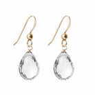 Gold-fill White Topaz earrings, Gold-fill White Topaz gemstone earrings, Gold-fill White Topaz birthstone earrings