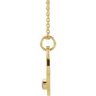 14K gold Sagittarius charm necklace featuring purple amethyst birthstone side view