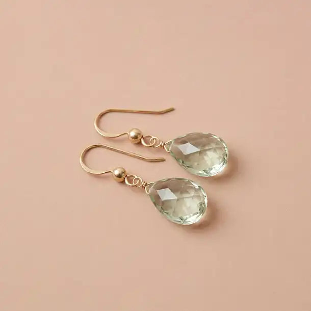 Handmade green amethyst earrings custom made for you. variant--Rose-Gold-fill, variant--Gold-fill, variant--Sterling-silver, variant--14K-yellow-gold, variant--14K-white-gold, variant--Oxidized-sterling-silver,  variant--Green-amethyst