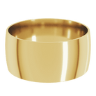 9mm half-round cigar band in solid 18K gold front view