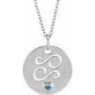 Handmade Cancer necklace with zodiac charm and 3mm aquamarine silver